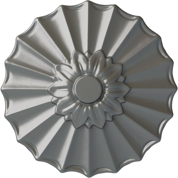 Ekena Millwork Shakuras Ceiling Medallion (Fits Canopies up to 1 3/8"), Hand-Painted Silver, 9"OD x 1 3/8"P CM09SHSLS - main